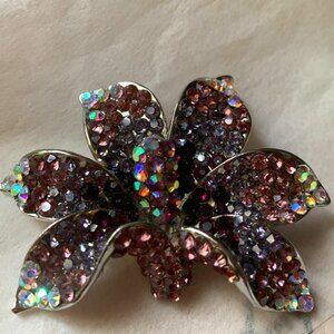 Lavender Diamante Bridal Rhinestone Brooch